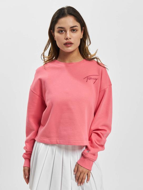 Produktbild Tommy Hilfiger Tommy Jeans Langarm Sweatshirt Rundhals Logo-Stick rosa Grösse S (S)