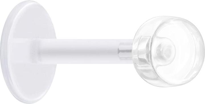 Star Piercing Labret transparent mit Scheibe retainer (Bioflex, ohne Messing)