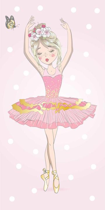 Image du produit Tinisu Ballerina Serviette Plage Fille Serviette de bain 70x140cm (70 x 140 cm)