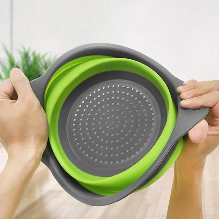 Actual product image ASMI Collapsible silicone strainer, foldable round drip tray