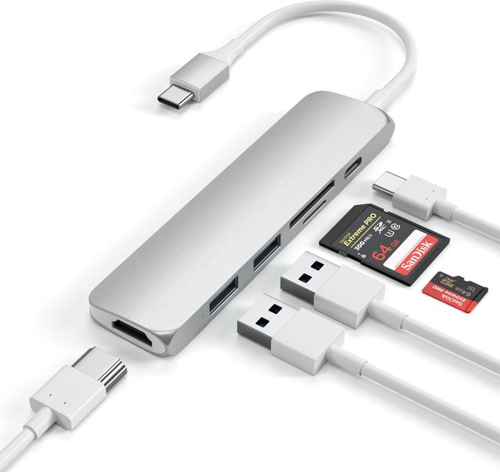 Productafbeelding Satechi USB-C Slim Multiport V2 (USB-C, 6 Havens)