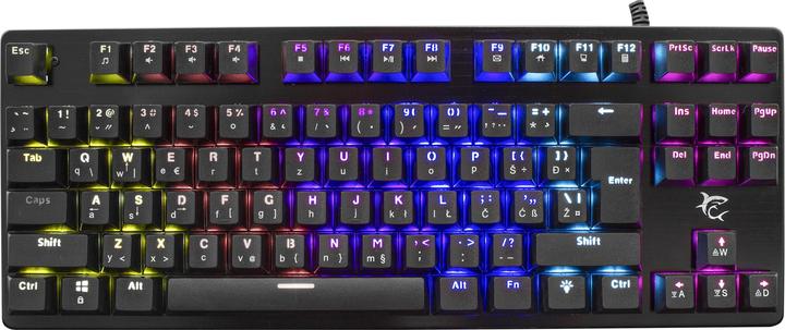 Image du produit White Shark Clavier de jeu mécanique blanc Shark Spartan, OUTEMU BLUE Switch, LED Rainbow Light, US Layout (DE, Filaire)