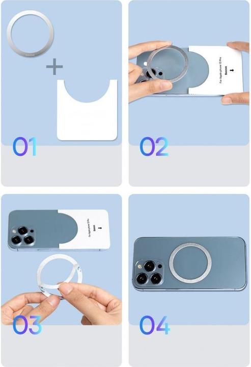 Actual product image Baseus Halo Series Magnetic Metal Ring2pcs/packBlack
