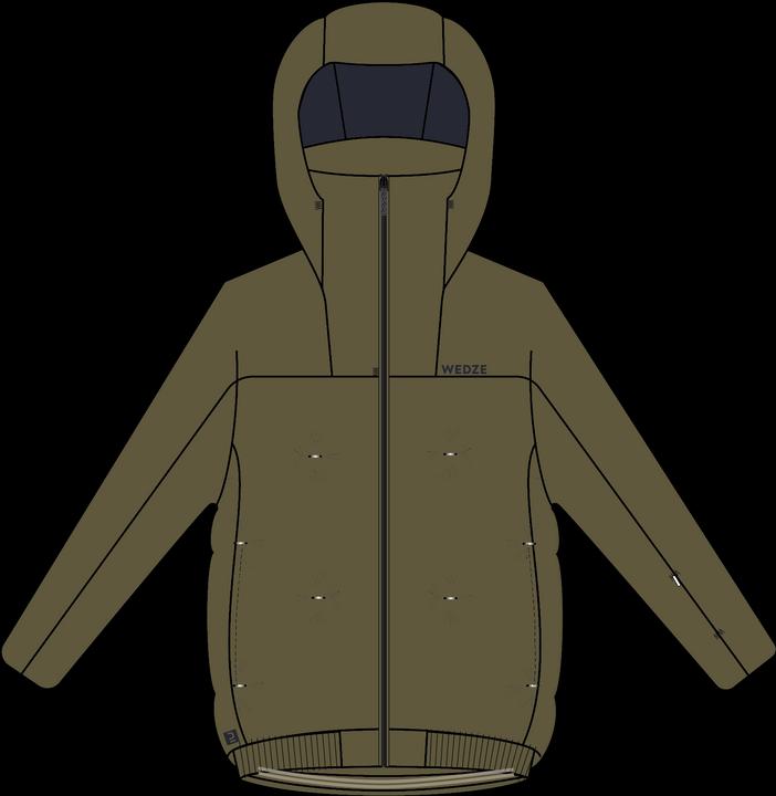 Produktbild Wedze Skijacke Kinder wattiert warm wasserdicht - Piste 500 khaki (146)