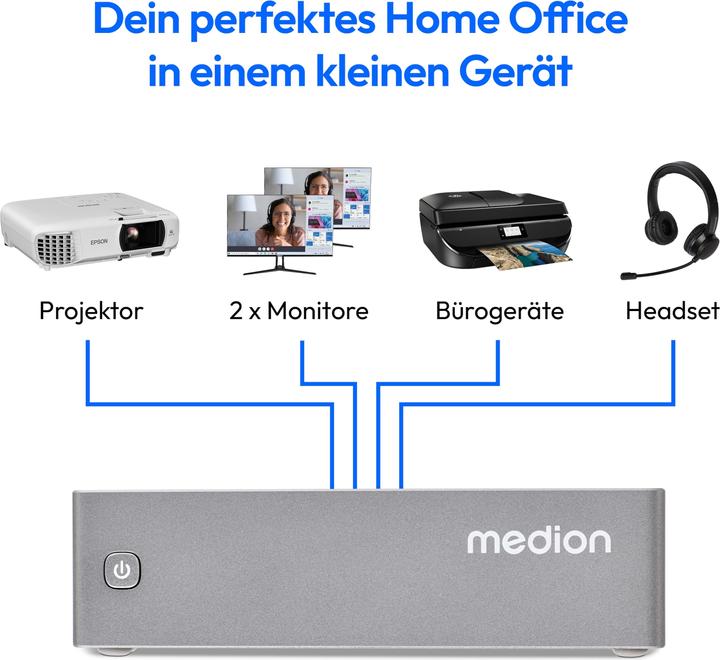 Produktbild Medion S06e Mini PC (Intel N100, 16 GB, 512 GB, Intel UHD Graphics)