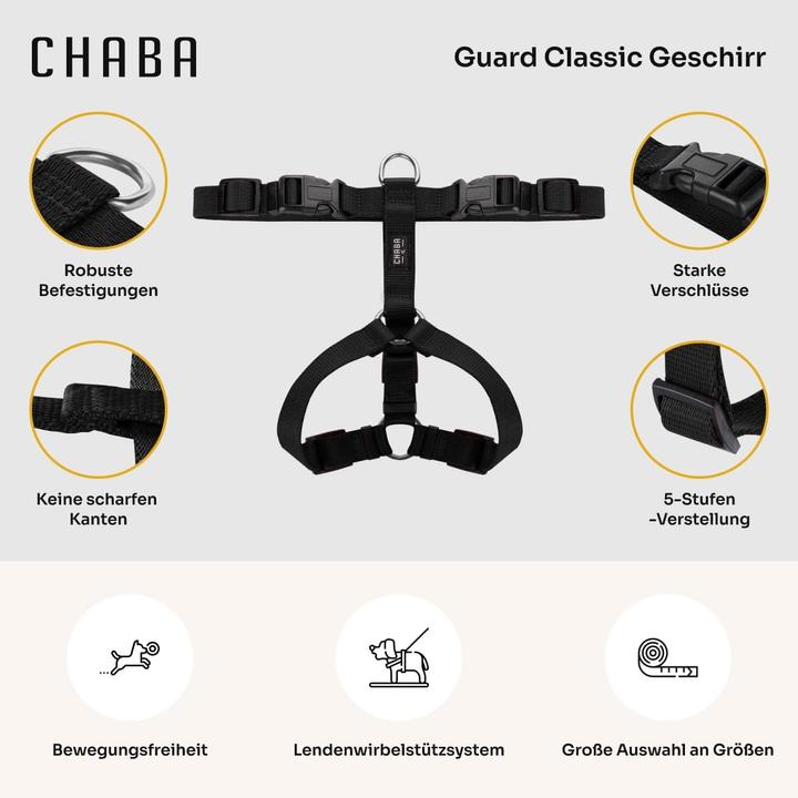 Immagine prodotto Chaba PROTEZIONE CINTURA CH L (P)35-60 (P)50-75X2,5CM NERO 5074 (L, Cane, Sport cane)