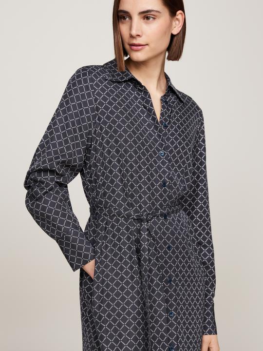 Actual product image Tommy Hilfiger Diamond Monotype Dames Jurk Viscose - Blauw - Maat 40 (40)