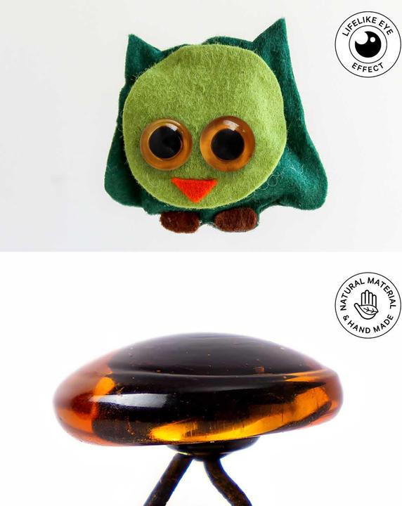 Image du produit I Am Creative Tieraugen mit Öse, Glas, braun, 10 mm