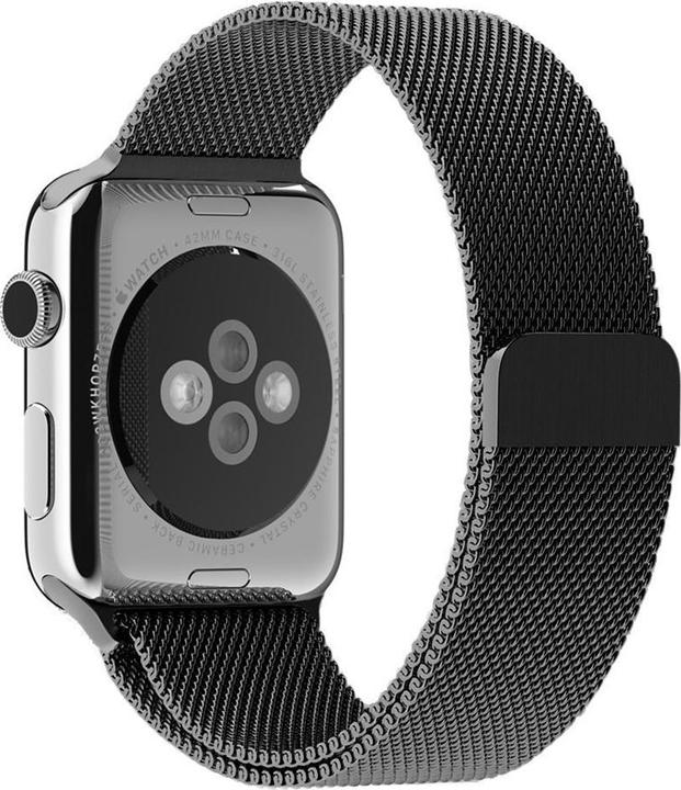 Image du produit PhoneLook Bracelet milanais en acier noir 42mm / 44mm / 45mm (42 mm, 44 mm, 45 mm, Aluminium)