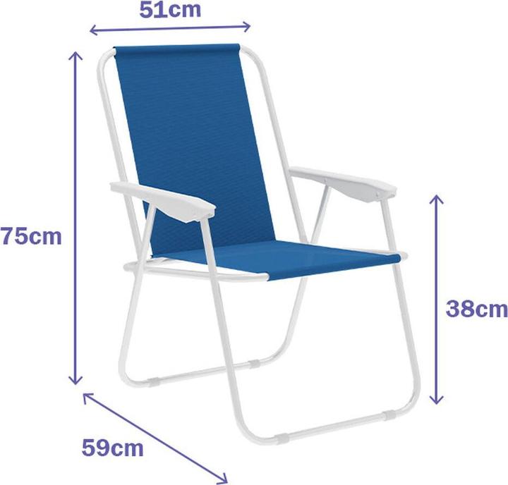 Image du produit Marbueno " Klappstuhl Stahl Sortierte Strand und Pool 59X51X75 cm 10169"