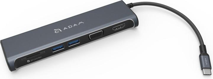 Actual product image Adam Elements CASA HUB A03 - USB-C multi-port adapter incl. 4K HDMI and FullHD VGA, Grey (USB-C, 5 ports)