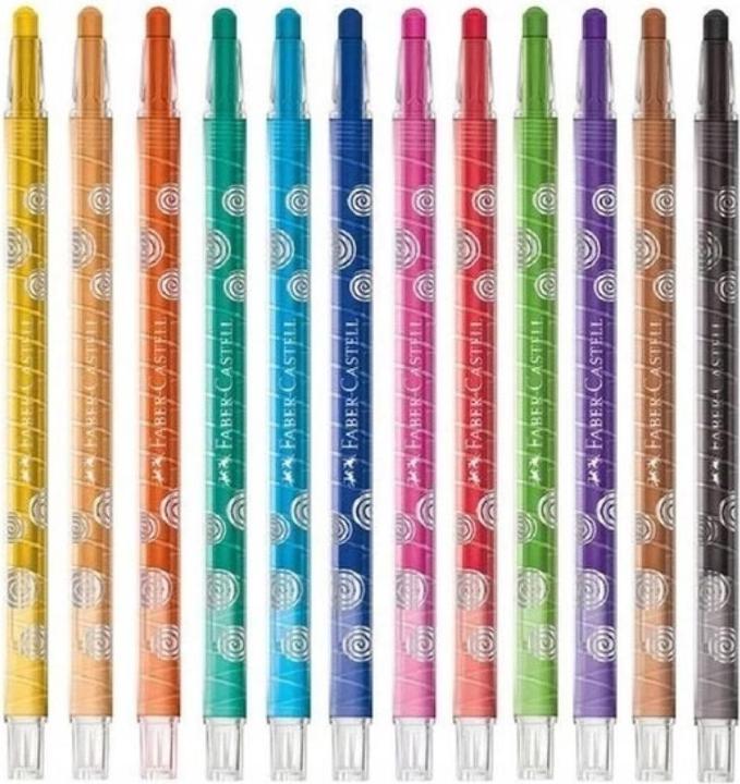 Actual product image Faber-Castell 120003 - Twistable wax crayons, box of 12 (Multicoloured, 12 x)