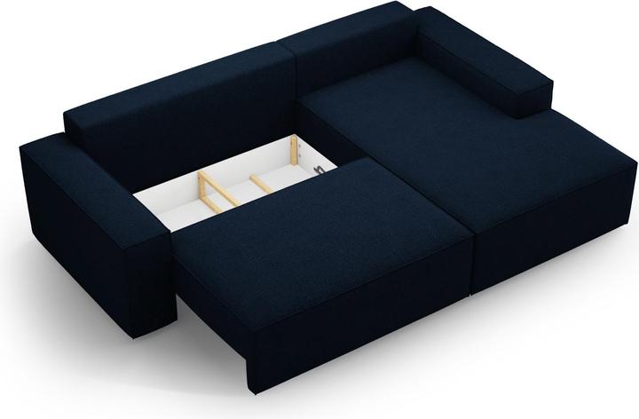 Actual product image Micadoni Bouclé Right Corner Sofa With Bed Function And Box, "Jodie", 3 Seats, 246x151x86 Made in Europe (Corner sofa)
