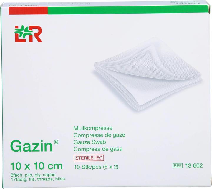 Gazin Mullkompressen 10x10cm 8-fach 17fädig