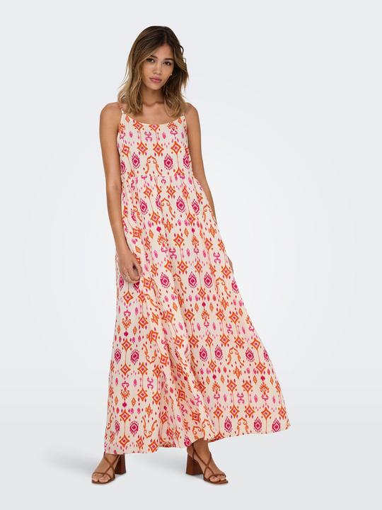 Actual product image Only Normal geschnitten Kleiner Stehkragen mit Knopfleiste Verstellbare Träger Langes Kleid Kleid (XL)