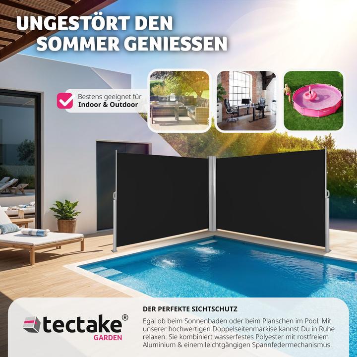 Produktbild tectake Doppel Seitenmarkise (1 m)