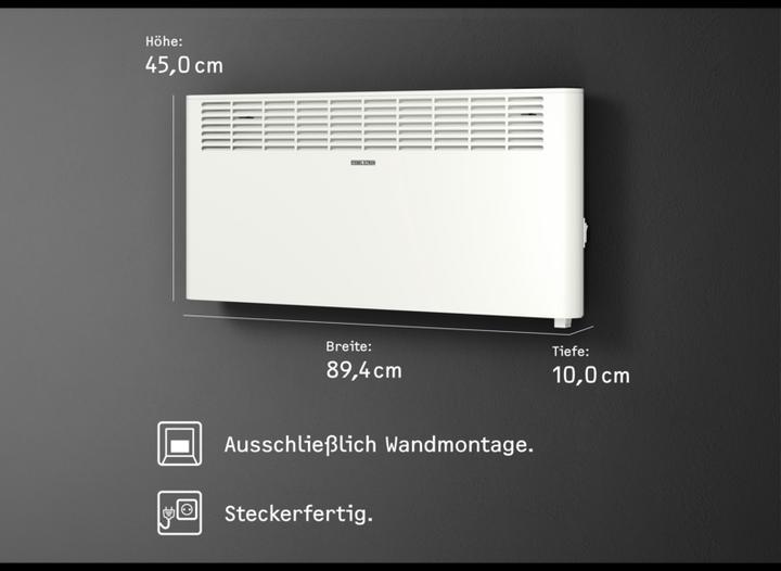 Produktbild Stiebel Eltron CNS 2500 Plus LCD, 2,5 kW Wandkonvektor für ca. 30 m², TÜV geprüft (2500 W)
