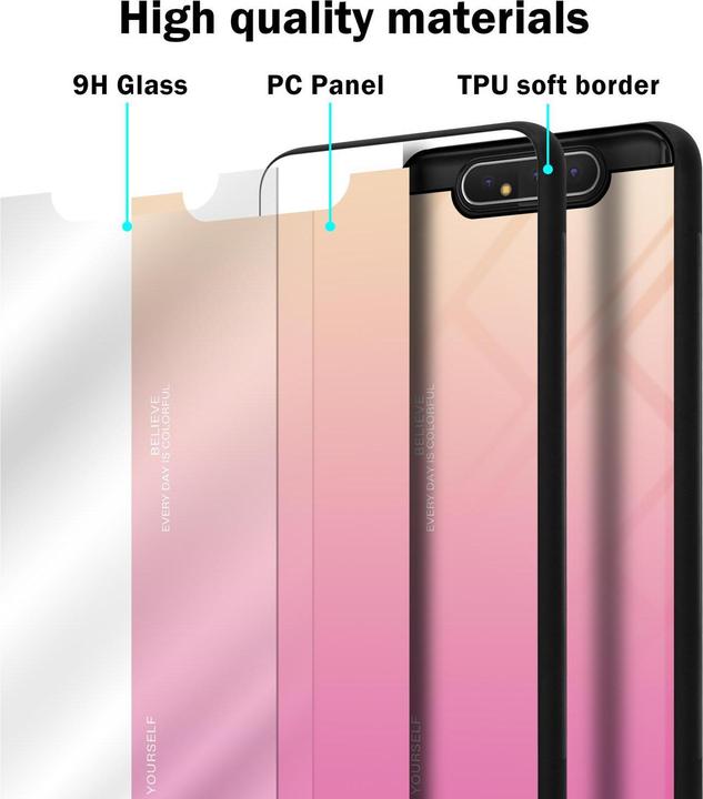 Produktbild Cadorabo TPU 2 Farben Glas Cover (Samsung Galaxy A80)