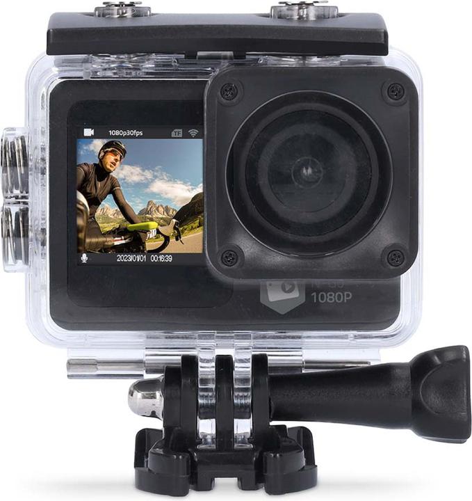 Produktbild Nedis Action Cam | Dualer Bildschirm | 1080p@30fps | 12 MPixel | Wasserdicht bis: 30.0 m | 70 min | (30p, WLAN)