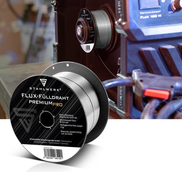 Actual product image Stahlwerk Flux-cored wire MIG/MAG Ø 0.8 mm E71T-GS 1kg wire reel S100/ D100 set of 3