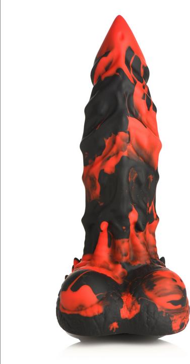 Actual product image Creature Cocks Fire Demon - Monster Silicone Dildo - Red/Black