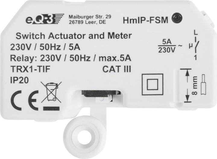 Produktbild Homematic IP Schalt-Mess-Aktor 1-fach (Schaltaktor)