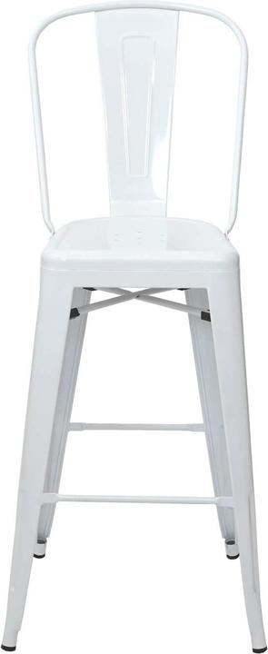 Produktbild Swisshandel24 2x Barhocker, Barstuhl Tresenhocker mit Lehne, Metall Industriedesign - weiss