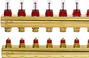 Image du produit Danfoss gulvvarmemanifold 7+7 - gulvvarmemanifold med flowmåler på hver slangekreds