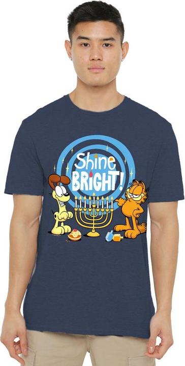 Actual product image Garfield Unisex Adult Shine Bright For Hanukkah Odie T-Shirt (3XL)