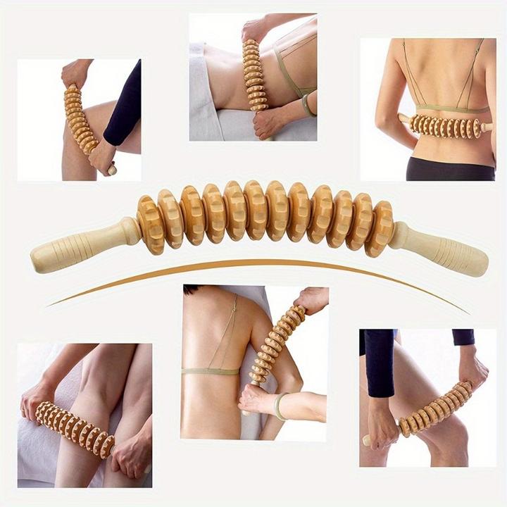 Produktbild PhoneLook Naturholz Anti-Cellulite Massage-Roller für tiefe Muskeln und Gewebe, Lymphdrainage