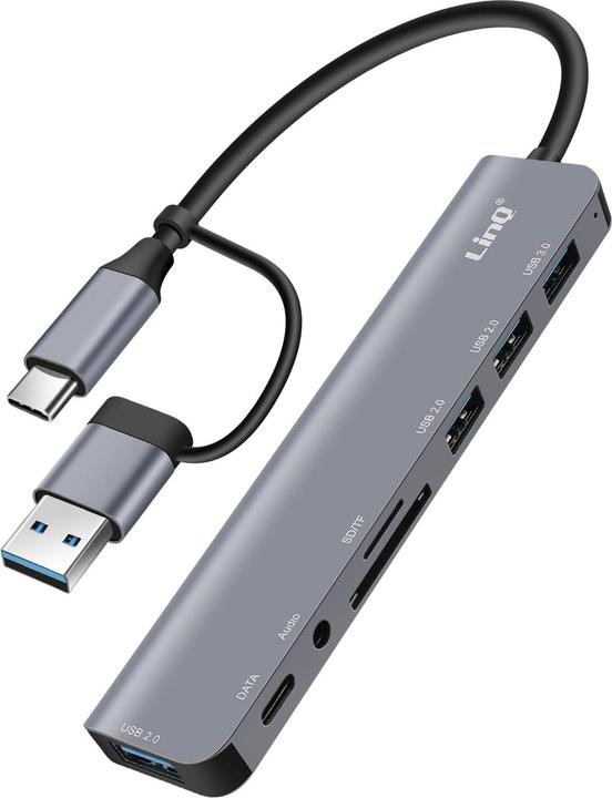 LinQ IT7948 8-in-1 USB Hub (USB-A, USB-C, 8 Ports)