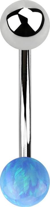 Immagine prodotto Star Piercing Micro banana argento con sfera e opale azzurro (Acciaio chirurgico 316L, senza ottone)