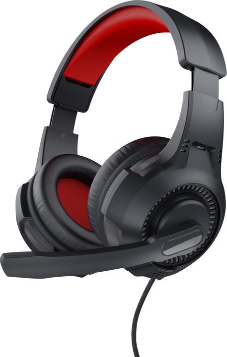 Actual product image Trust 24785 headphones/headset Wired Head-band Gaming Black, Red (Cable)