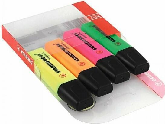 Actual product image STABILO BOSS ORIGINAL highlighter (Pink, Yellow, Green, Orange, 5 mm, 4 x)