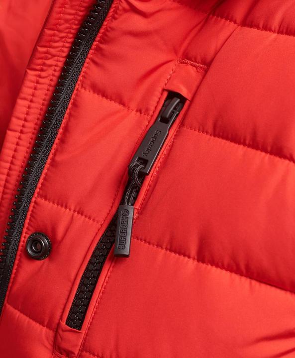 Produktbild Superdry Halblange Daunenjacke mit Kapuze und Kunstpelz, Damen (S)