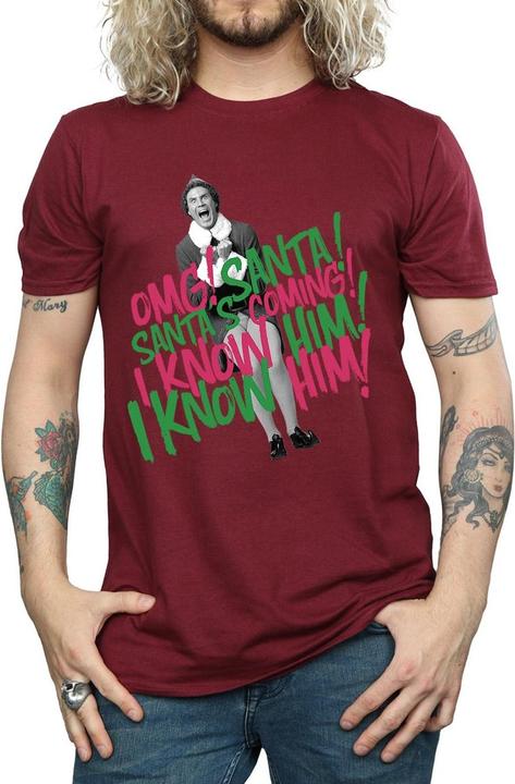 Actual product image Elf Mens Santa's Coming T-Shirt (L)