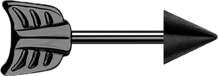 Star Piercing Micro Barbell schwarz mit Cone und Pfeil (ohne Messing, Chirurgenstahl 316L)