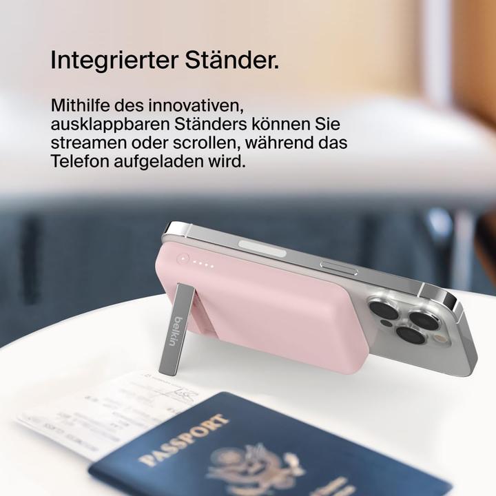 Immagine prodotto Belkin Magnetische Powerbank, MagSafe kompatible, mit Standfunktion für iPhone (5000 mAh, 7.50 W, 7.50 Wh)