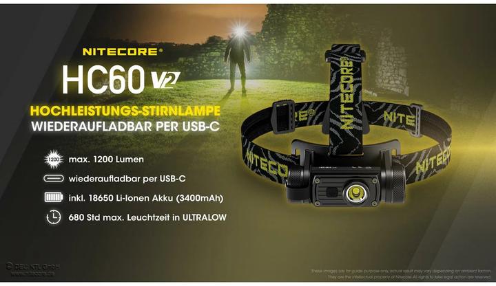Immagine prodotto Nitecore HC60 V2 - 1200 lumen, inclusa batteria ricaricabile (1200 lm)