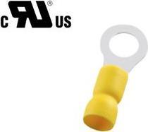 Actual product image RND Electronics Ring cable lug, yellow, 10.5mm, 3/8, 6mm², pack of 100 pieces