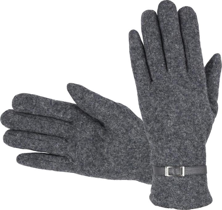 Immagine prodotto Hofler Qualitativ hochwertige Damen Wollhandschuhe mit einem weichen Innenfutter, grau (L)