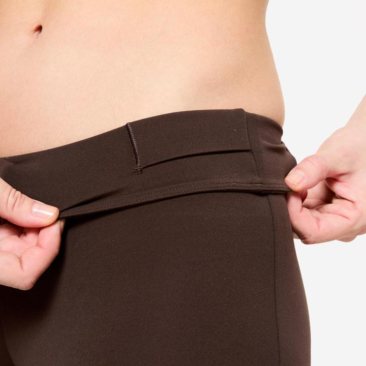 Actual product image Domyos Trainingshose Damen ausgestellt hoher Bund - braun (W35)
