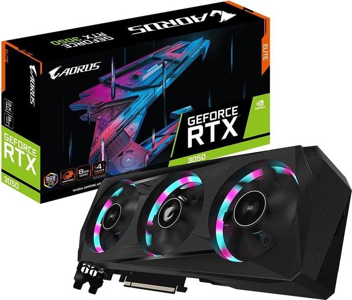 Actual product image Gigabyte AORUS GeForce RTX 3050 ELITE (8 GB)