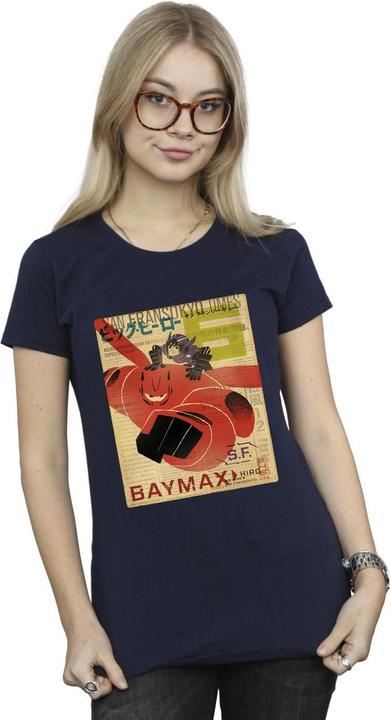 Immagine prodotto Disney Big Hero 6 Baymax Flying Baymax Newspaper Maglietta Donna (L)
