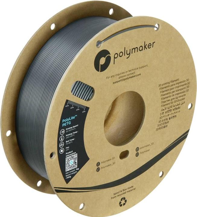 Immagine prodotto Polymaker PolyLite PETG (PETG, 1.75 mm, 1000 g, Grigio)