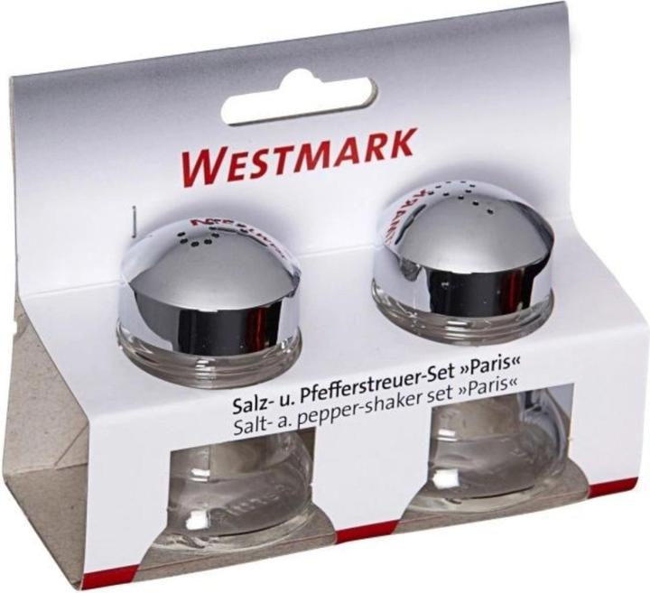 Actual product image Westmark Set of 2 salt and pepper shakers "Paris-Chrome (Salt, Pepper)