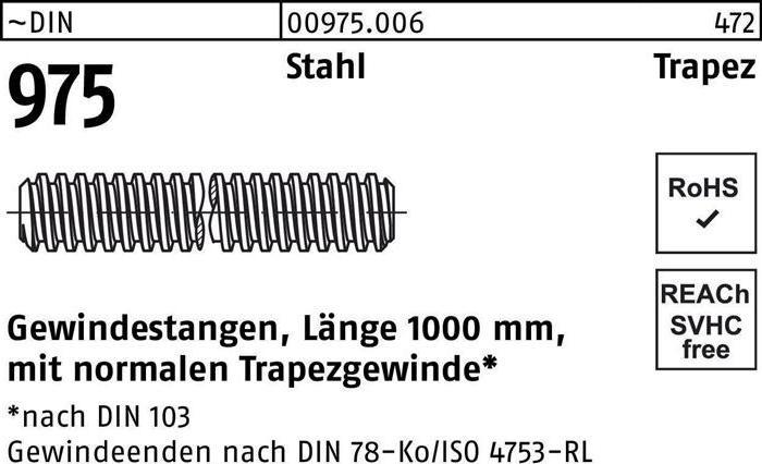 Produktbild Gewindestange DIN 975 Trapezgewinde TR 16 x 4 x 1000mm Stahl