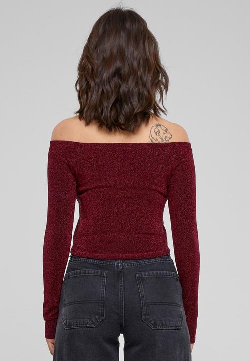 Actual product image Urban Classics Ladies Off Shoulder Glitter Longsleeve (4XL)