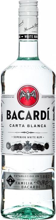 Actual product image Bacardi Carta Blanca white rum Bahamas, vegan