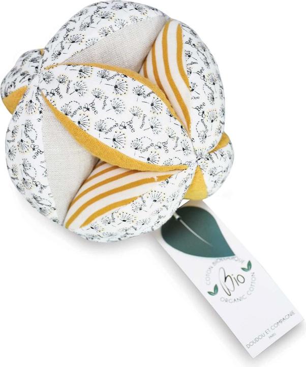 Image du produit Doudou et Compagnie Balle de jeu abeille bio avec hochet